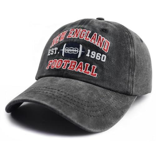 Football Embroidered Baseball Hat, Adjustable Unisex Cotton Football Baseball Cap