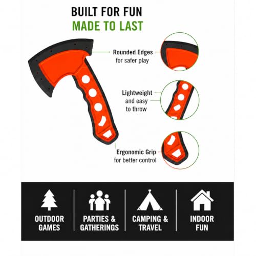 Throwing Axe Replacement Set - 6 Plastic Axes for Bristle Target Games