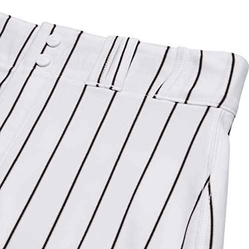 CHAMPRO mens Classic Youth Triple Crown Pinstripe Polyester Baseball Knicker, White, Black, X-Large US