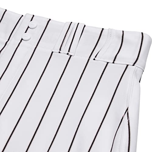 Champro Mens Triple Crown Baseball Knickers with Pinstripes - Small White & Black
