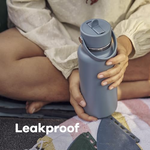 40 Oz Insulated Stainless Steel Water Bottle with Leakproof Straw Lid