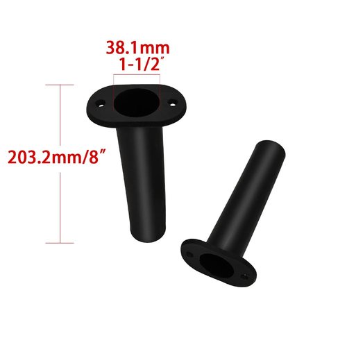 Mojiate Fishing Rod Holder Plastic Rod Holder with UV 90 Degree Flush Mount 2PCS for Yacht, Boats, Ships and More (Black)