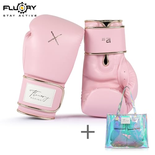 Pink Women's Boxing Gloves 12 oz Ventilated Palm Multi-Layered Synthetic Leather