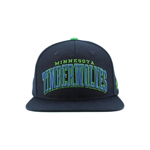 NBA Unisex Snapback Hat - Minnesota Timberwolves Team Color, Adjustable Flat Bill