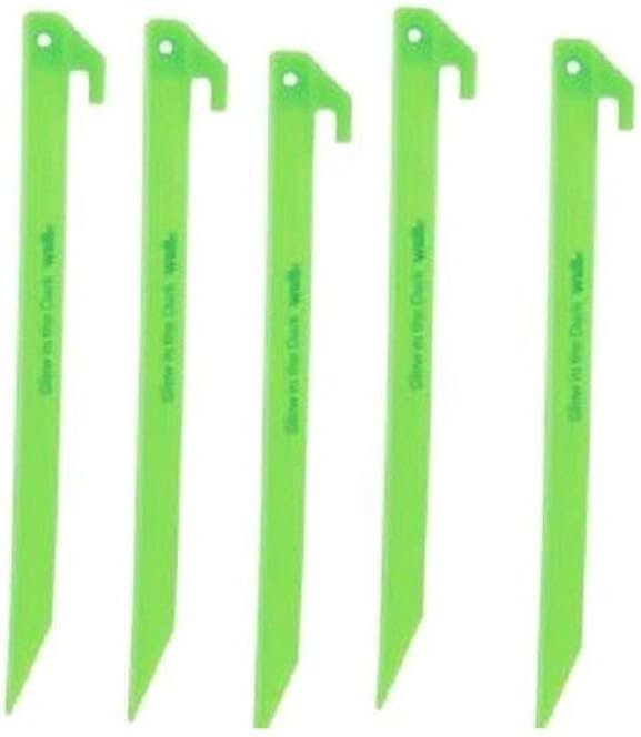 Wilcor 5-Pack Glow-In-The-Dark Plastic Green 12" Tent Stakes
