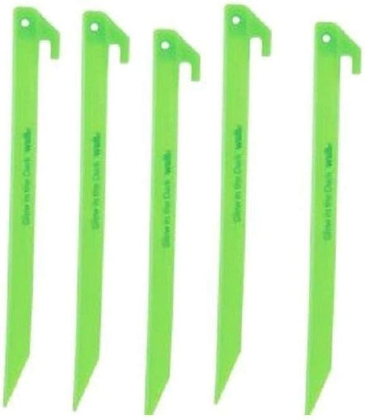 Wilcor 5-Pack Glow-In-The-Dark Plastic Green 12" Tent Stakes
