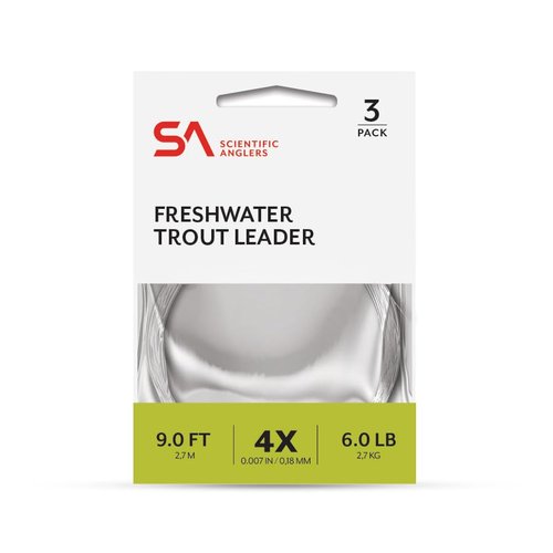 Scientific Anglers Freshwater Nylon Leaders, 9 FT - 3X - 3PK