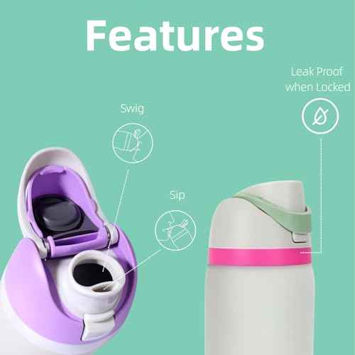 Replacement Lid for Owala, One Button Top Replacement, Leakproof BPA-Free Sports Water Bottle Cap Replacement Compatible with Purple Owala 24oz 32oz 40oz 16oz (Light Purple)