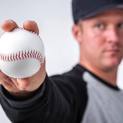 KRTOYUST Hard Baseball Balls - 3 Pack, Official Size 9 inch Composite Leather