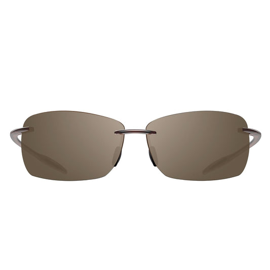 JULI Sports Sunglasses for Men Women Tr90 Rimless Frame for Running Fishing Golf Surf Driving MJ8010（Brown/Brown Silver）