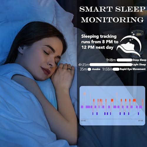 Milavan Rose Gold Smart Health Ring Fitness Tracker 8 Modes, Men & Women