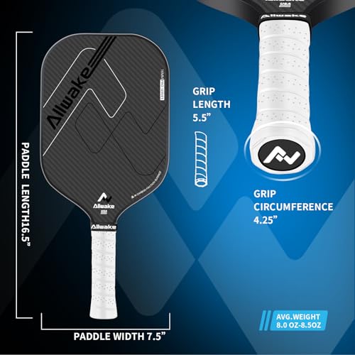 Black & White Pickleball Paddle 3K Raw Carbon Fiber USAPA Approved 16mm Core