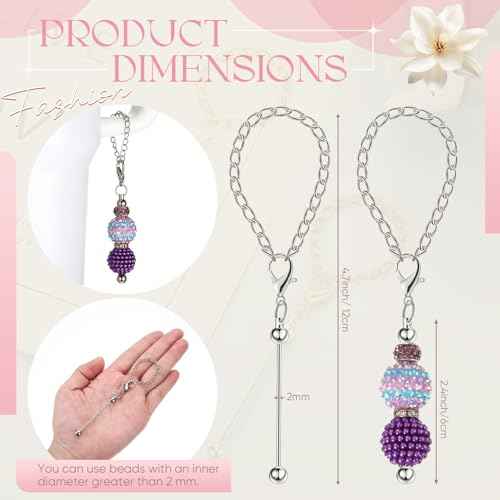 Landical 12 Pcs Beadable Charm Accessories Compatible with Stanley Beaded Charm for Tumblers with Handle Cup Chains Wire for 30 40 oz Water Bottle Jewelry Gift Making Blank DIY