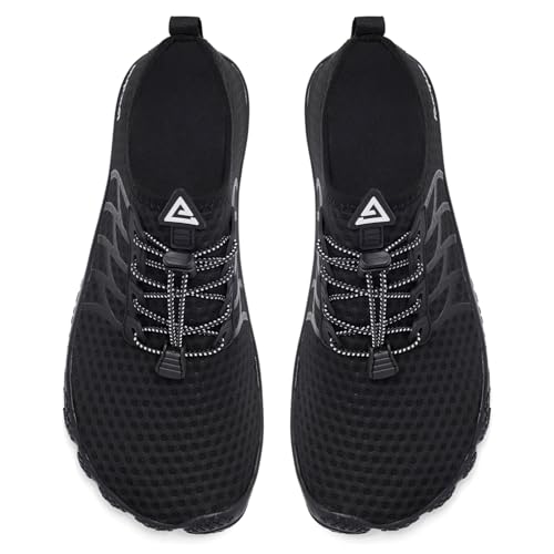 Water Shoes for Men Women Quick-Dry Breathable Beach & Pool Footwear - Black Wz119-Black, Size 10 Women / 9 Men