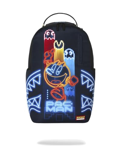 Sprayground PAC-MAN EAT EM UP Backpack - 18 Inch Polyester School Bag with Laptop Compartment