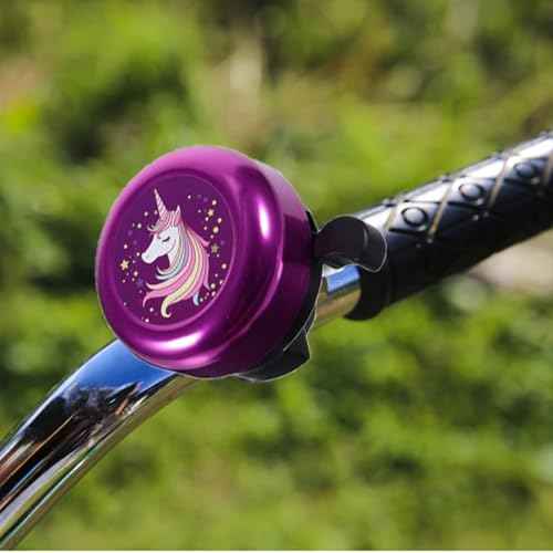 Unicorn Bike Bell for Girls, Purple Pink Bike Bell for Bicycle Scooter Bike Accessory