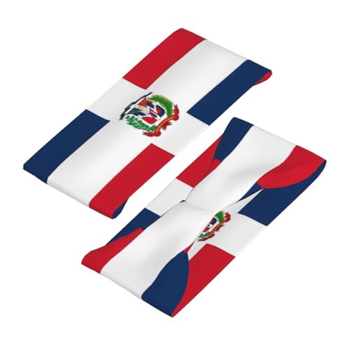 Dominican Republic Flag Sports Headband Moisture-Wicking Sweatband for Running & Fitness - Unisex