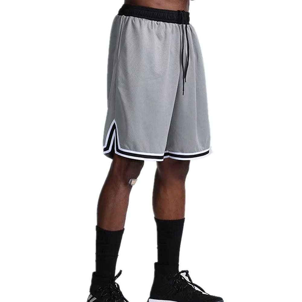 OPALOS 3 Pack Basketball Shorts for Men with Zipper Pockets,Active Athletic Shorts (Navy.Black.Gray-252, M)