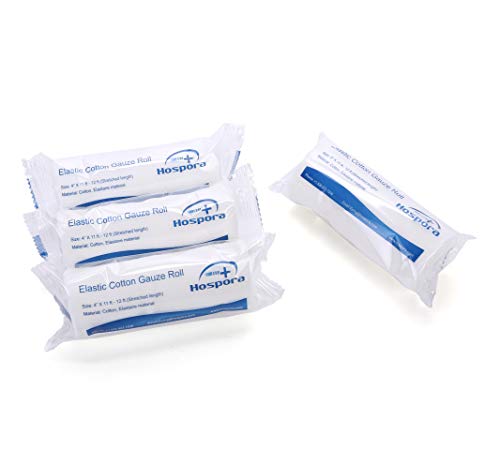 Hospora Cotton Elastic Gauze Bandage Set - 24 Rolls, 4 Inches, First Aid