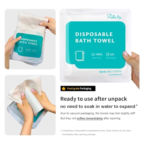 10 Pack Disposable Bath Towels - 55x27.5 Inch, Portable Camping & Travel Towels