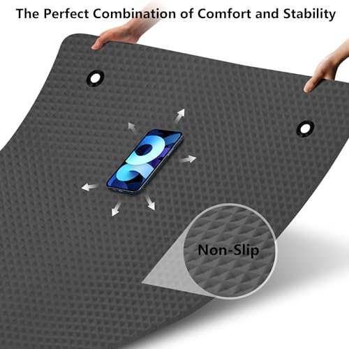 LFS Extra Wide 72.8 x 31.5 Inch Thick Yoga Mat with Strap & Bag - Black