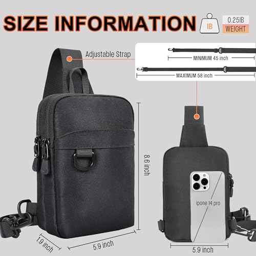Small Sling Bag RFID Blocking Mini Crossbody Bag for Men and Women Travel Hiking Cross Body Bag