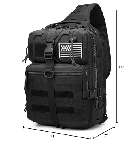 ATBP Tactical Sling Backpack Bag Military Shoulder Bag Pack for Men Molle Crossbody Bag 15L