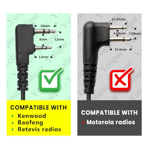 10 Pcs Surveillance Earpiece Kit for Baofeng Radio with Acoustic Tube & Mic - Compatible with Kenwood RT Series