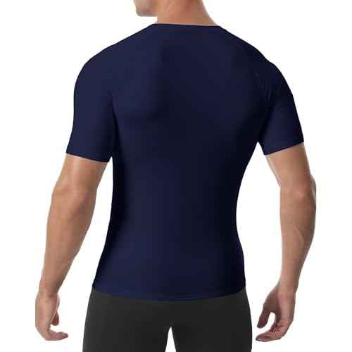 Roadbox Compression Shirt Men Short Sleeve, Cool Dry Base Layer Athletic Undershirts, Workout T-Shirt for Sports Gym Running