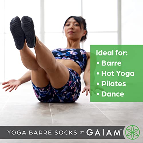 Yoga Socks with Grip - Classic Midnight Black Grey 3-Pack