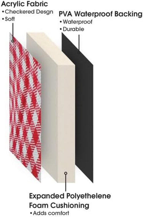 Camco 42801 Picnic Blanket (51" x 59", Red/White)