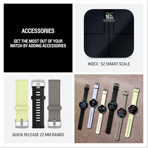 Garmin Venu¢ç 4, 45mm, Advanced Health and Fitness GPS Smartwatch, Bright and Colorful Display, Built-in Flashlight, 12 Days of Battery Life, Slate with Black Silicone Band