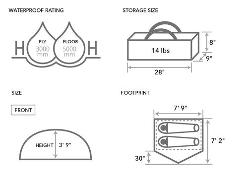 DOD Wagaya 1Pull Tent - Hiking Tents for Backpacking - Outdoor Tents for Camping - Easy Set Up