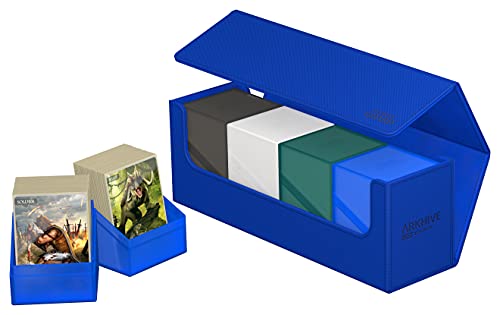 Deck Case for 400 Double-Sleeved TCG Cards - Blue, Magnetic Closure, Microfiber Lining - 400+ Variation