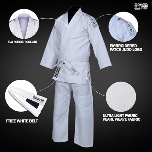 Black Tiger Judo Gi Uniform 450g Cotton Grain Cloth with Free Belt