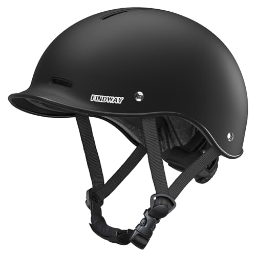 Findway Adjustable Bike Helmet for Adults Black Large Safety Certified Urban Cycling