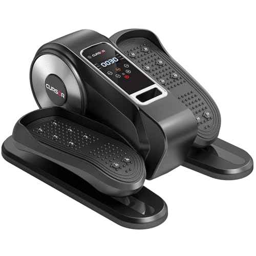 Under Desk Elliptical Machine, Electric Seated Pedal Exerciser, Mini Elliptical Leg Exerciser with Remoter, 12 Level Speeds, Forward & Reverse Direction, Manual & Auto Mode for Home Office