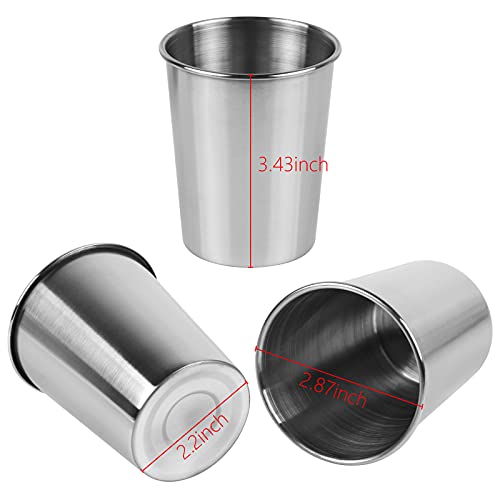 Stainless Steel Cups 8oz, Shatterproof Drinking Glasses - 3 Pack