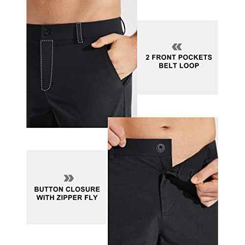 Libin Men's Golf Pants Classic Fit Flat Front Work Dress Pants 29" 31" 33" Stretch Casual Pants Lightweight with Pockets