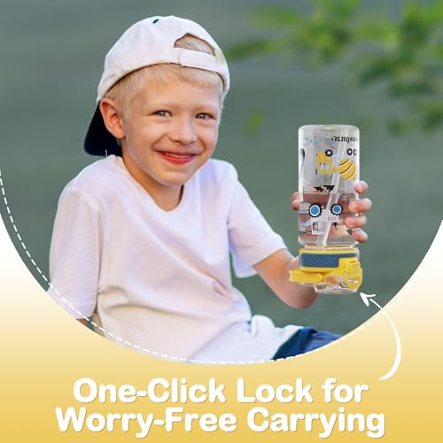 Kids 16 oz Water Bottle for School - Excavator & Dinosaur Design - Variation of THIS listing