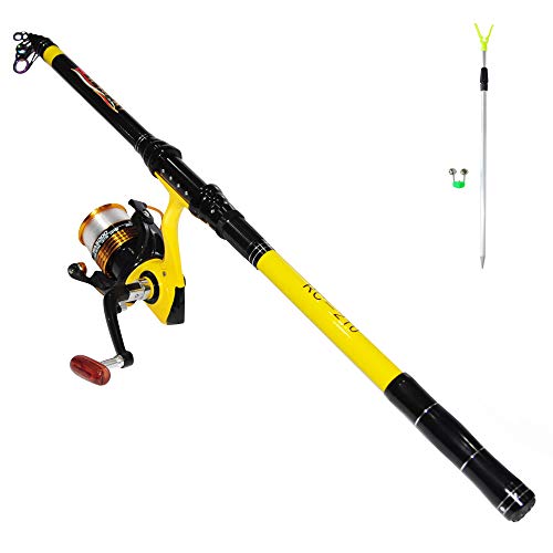 Y6.9ft Telescopic Fishing Rod and Reel Combo - Medium Heavy Saltwater Freshwater Kit with 22lb Line