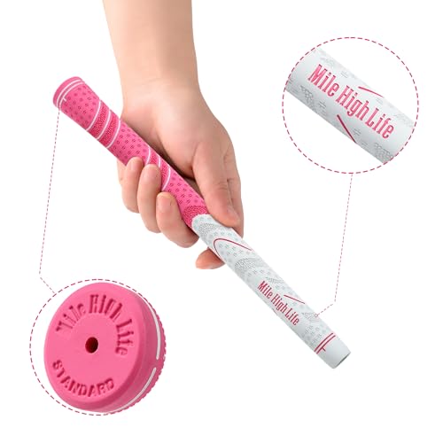 Golf Club Grip Pack - All-Weather Soft Rubber, Pink, 13 Pieces, Standard Size