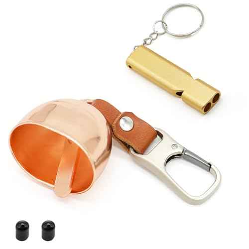 Loud Bear Bell with Silencer | Hiking Accessories | Emergency Whistle & Copper Bell for Hiking, Backpacking, Survival, Biking, Fishing, Climbing, Camping