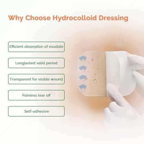 Extra Thin Hydrocolloid Bandages 10 Pack 3" x 3" Large Wound Care Dressing Self Adhesive Big Waterproof Hydrogel Patch Bandaids Healing for Burn Blister Bedsore Acne Care