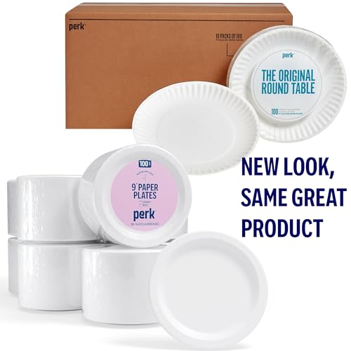 Disposable 9 Inch White Paper Plates Bulk Pack of 1,000 for Events