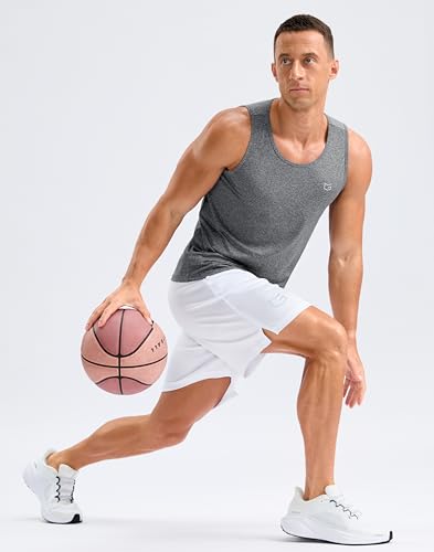 Men's Sleeveless Workout Muscle Tank Top Large Grey Heather - G Gradual
