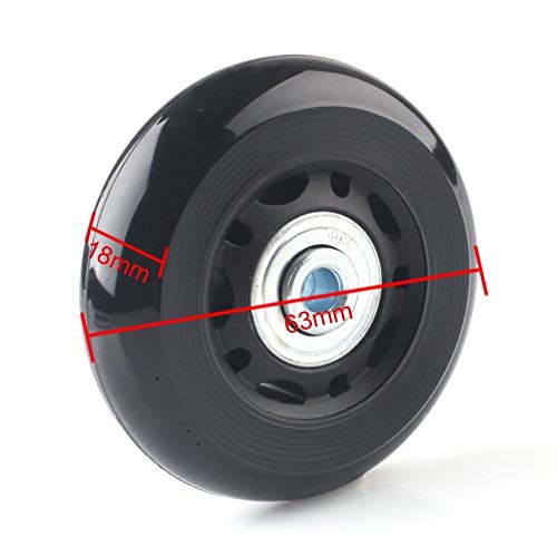 F-ber Suitcase & Inline Skate Wheel Replacement Kit 64mm OD with 30 & 35mm Axles - Variation of OD:64 W:18 ID:6
