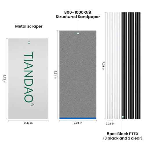 Ski Snowboard Base Repair Kit 5 P-TEX Rods (Black/Clear), Stainless Steel Scraper Sandpaper Ski Repair Kit, Snowboard Repair Tools, DIY Base Tuning Maintenance