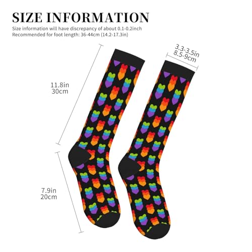 Unisex Knee High Support Compression Socks - Pride Rainbow Variation