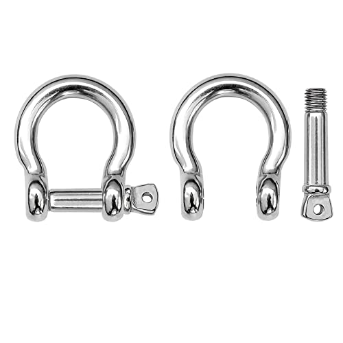 Heavy Duty Stainless Steel Chain Shackle 8pcs M5 (350lbs) Marine Load Pin & Bow Shackles